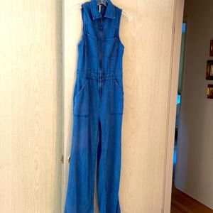 NWOT full length denim jumpsuit.